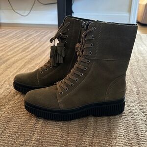 Franco Sarto Olive Lace-Up Ankle Boots